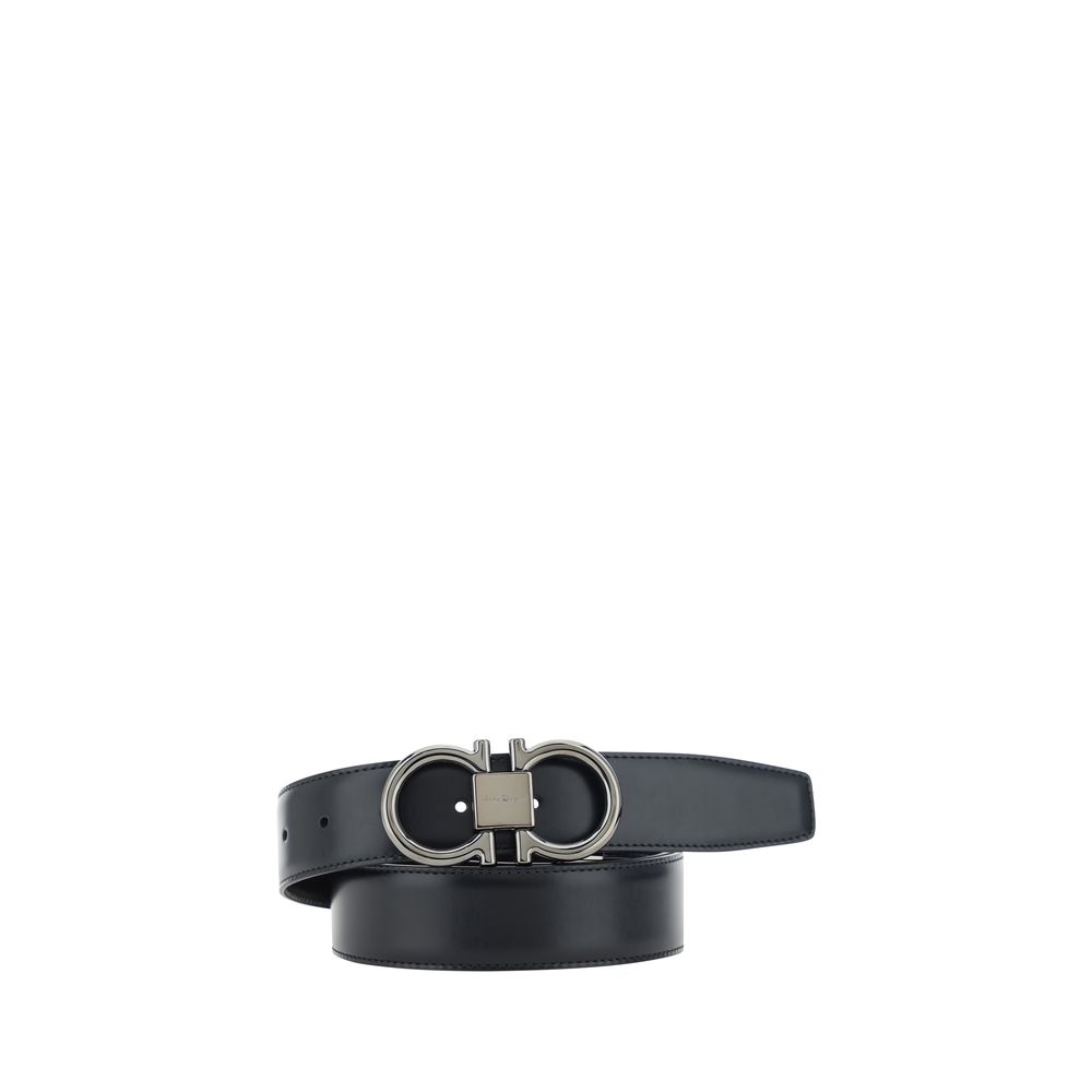 Ferragamo Calf Leather Belt in Black