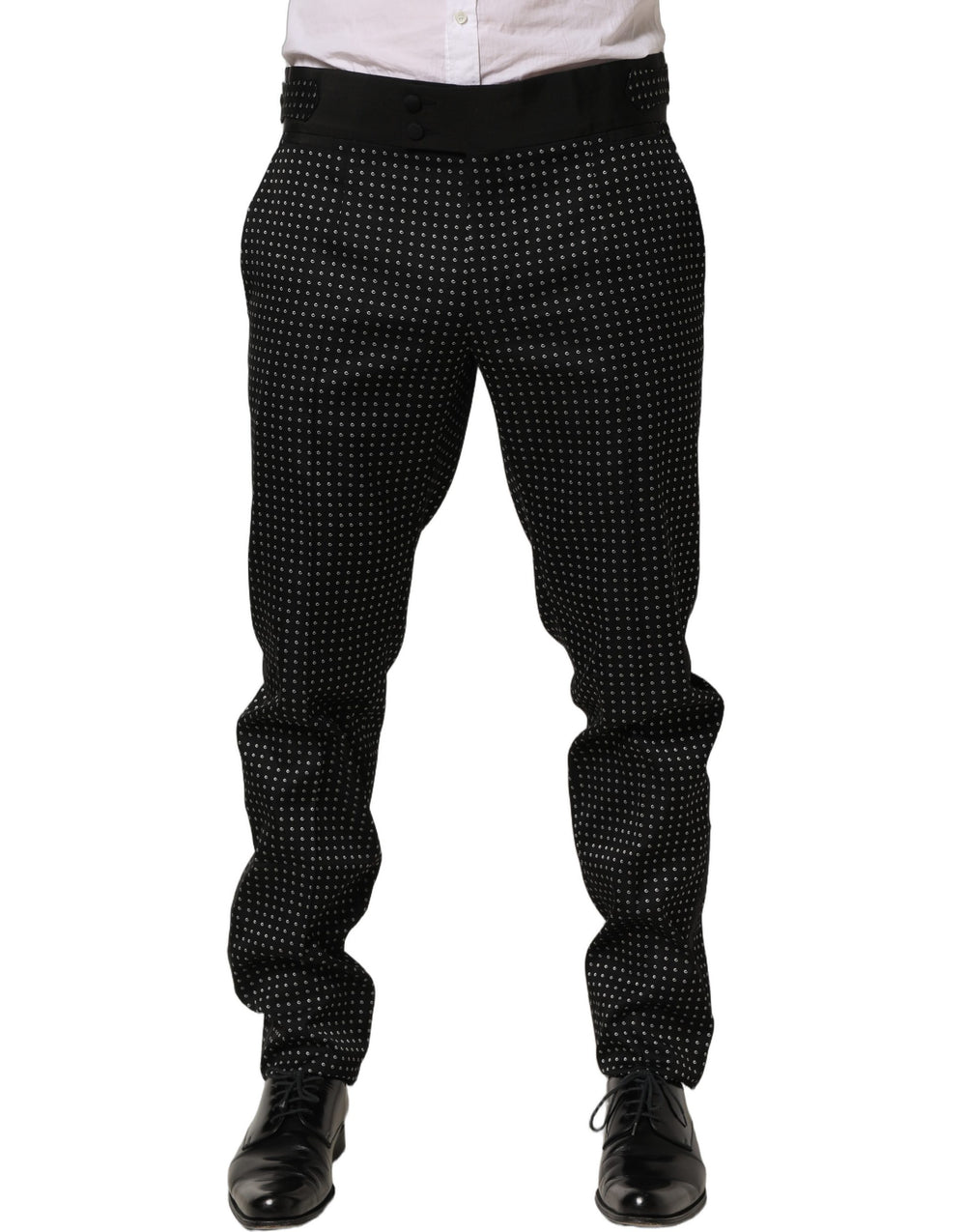 Dolce & Gabbana Jacquard Dress Trousers in Black
