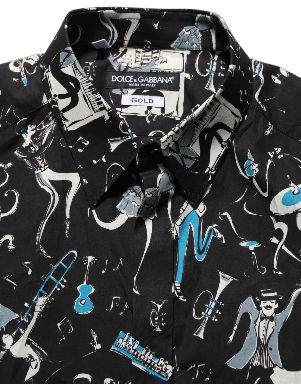 Dolce & Gabbana Jazz Club Cotton Dress Shirt in Black