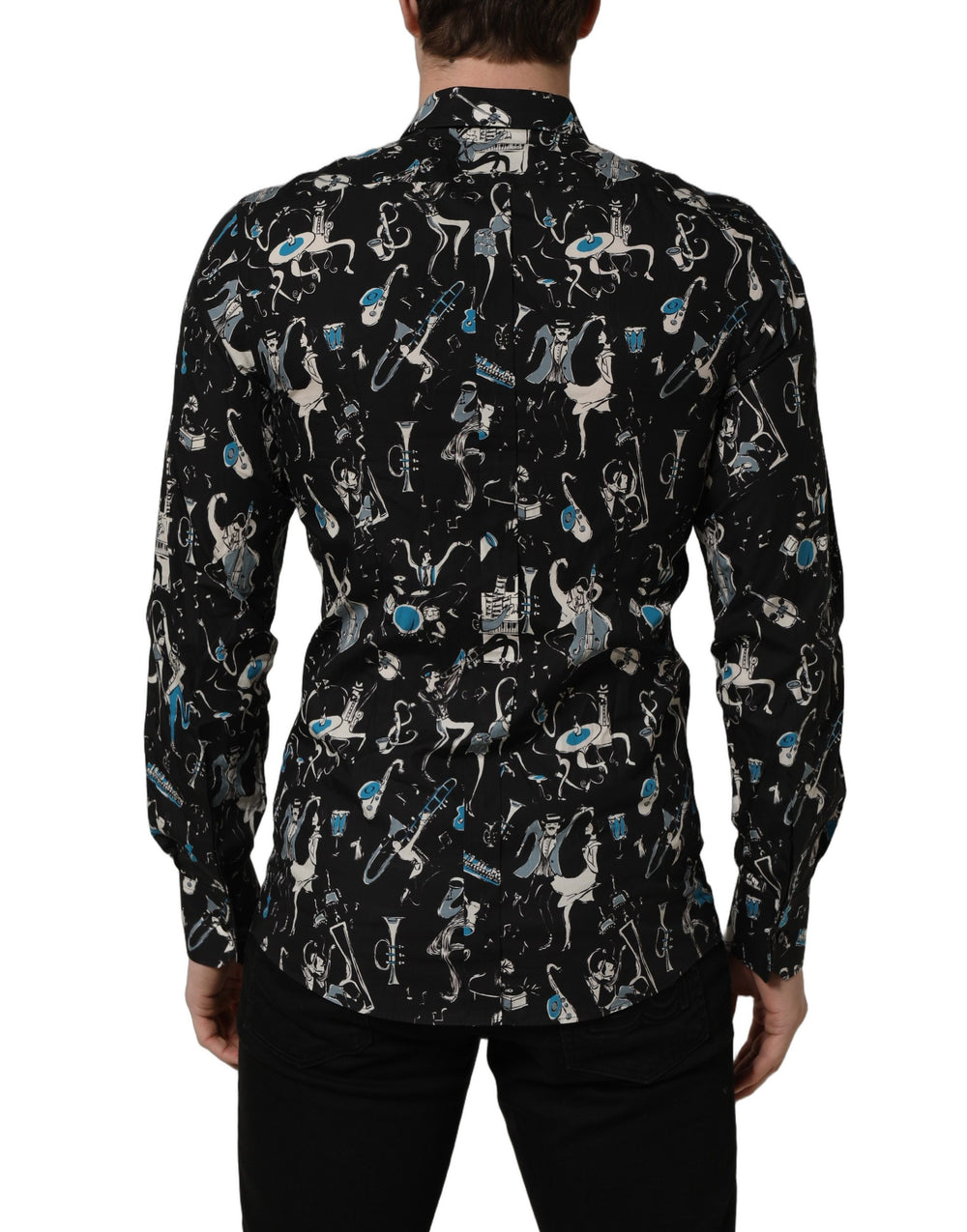 Dolce & Gabbana Jazz Club Cotton Dress Shirt in Black
