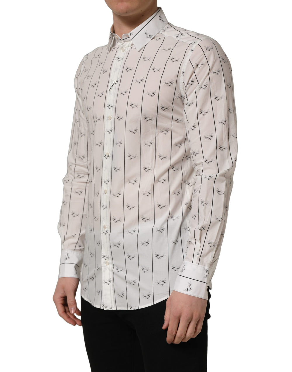 Dolce & Gabbana 100% Cotton GOLD Fit Dress Shirt in White