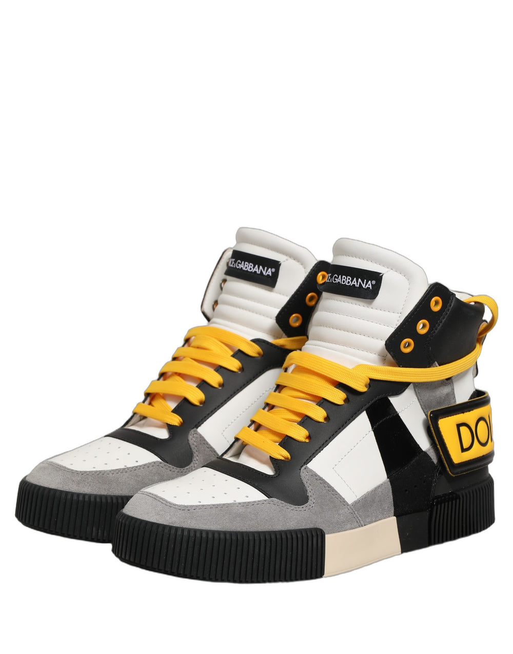 Dolce & Gabbana Calf Leather High-Top Sneakers in Multicolor