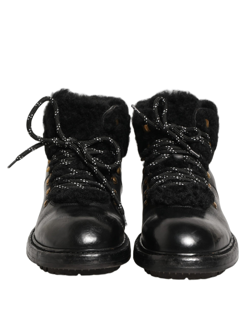 Dolce & Gabbana Horse Leather Trekking Boots in Black