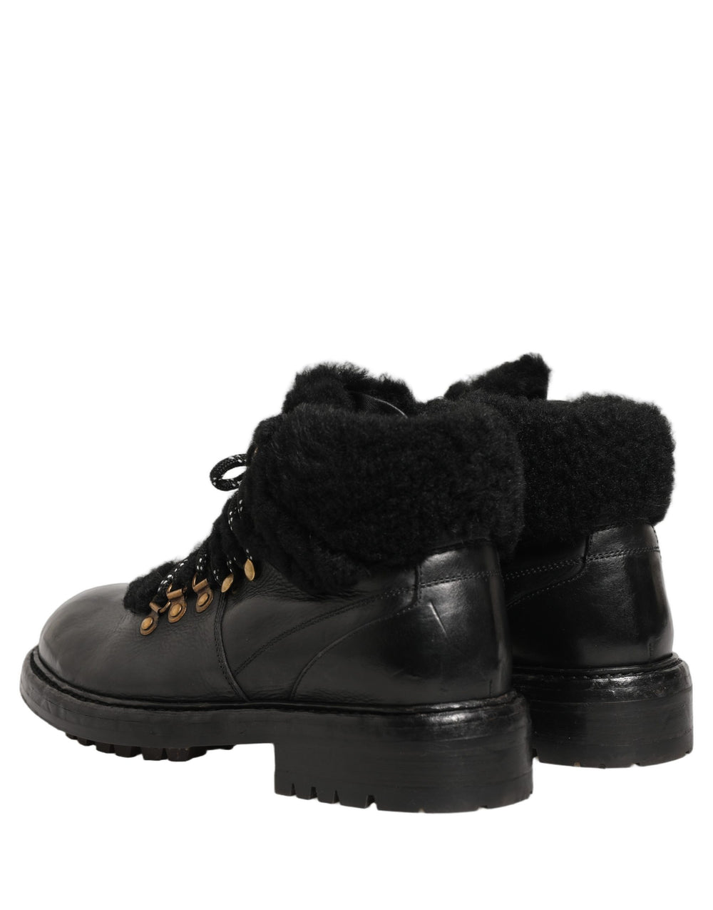 Dolce & Gabbana Horse Leather Trekking Boots in Black