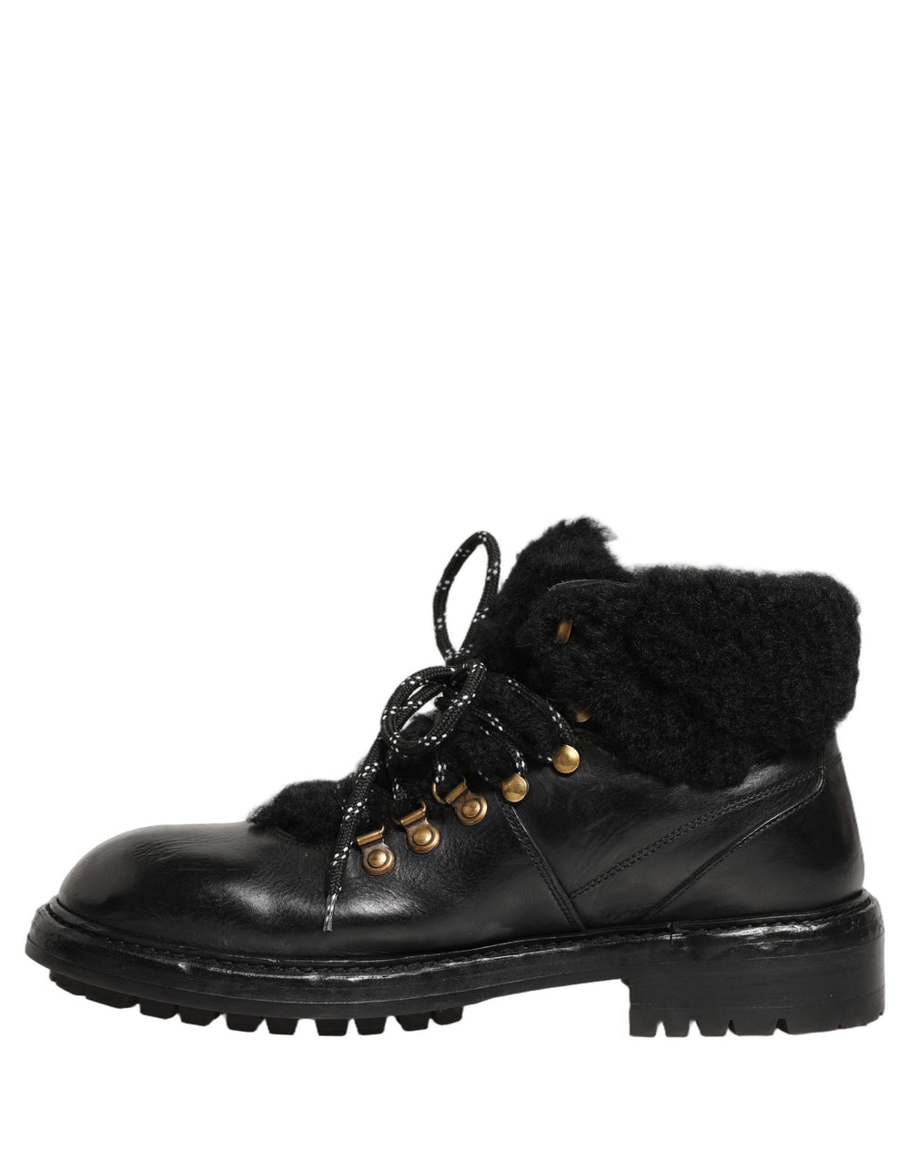 Dolce & Gabbana Horse Leather Trekking Boots in Black
