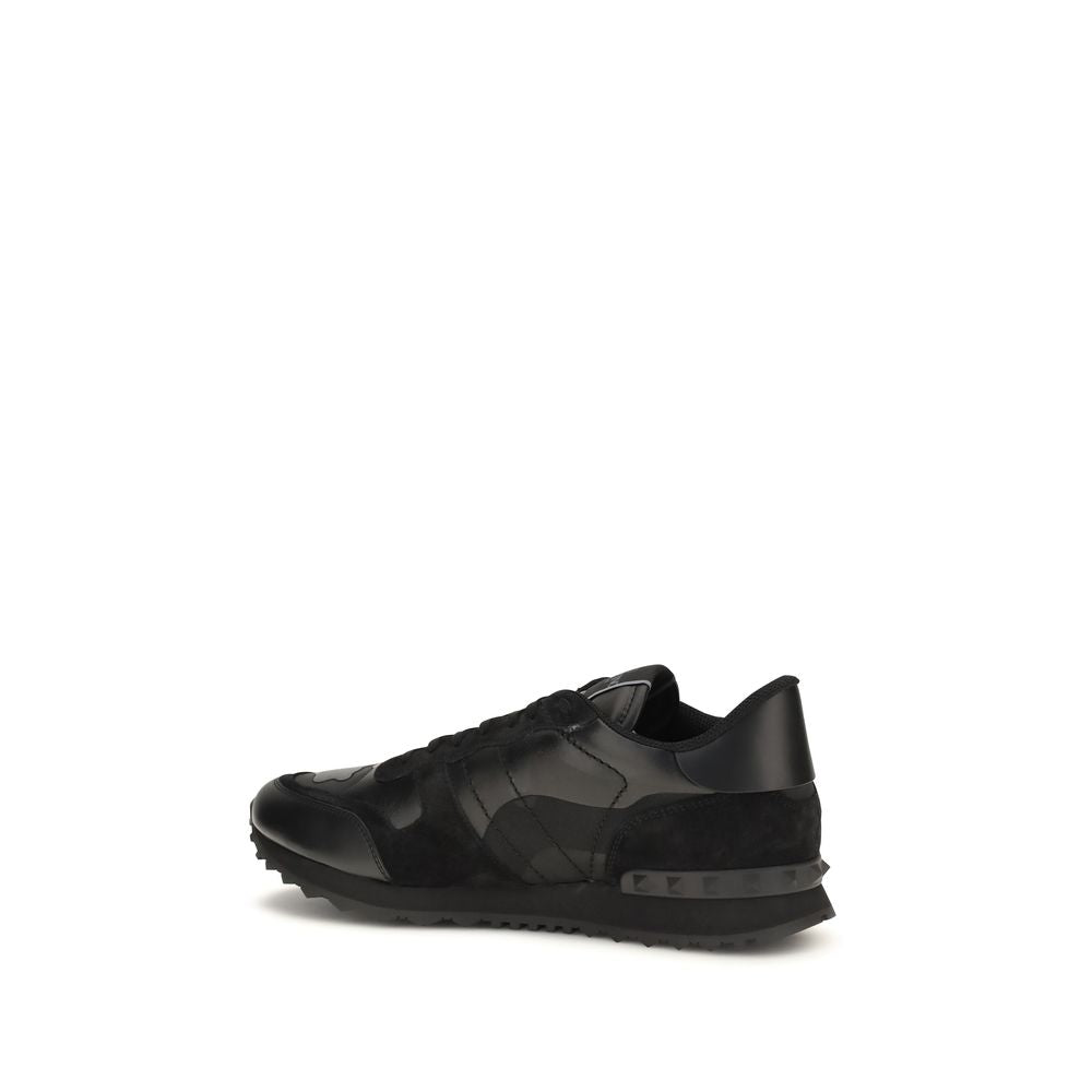 Valentino Garavani Rockrunner Camouflage Sneakers in Black