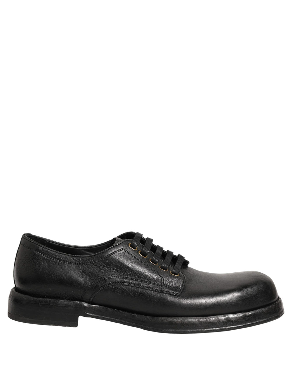 Dolce & Gabbana Horse Leather Derby Shoes in Black