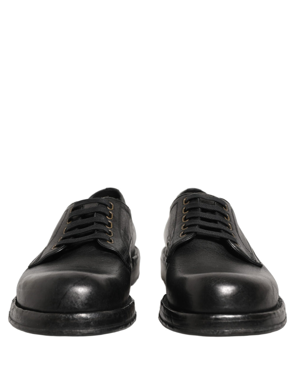 Dolce & Gabbana Horse Leather Derby Shoes in Black