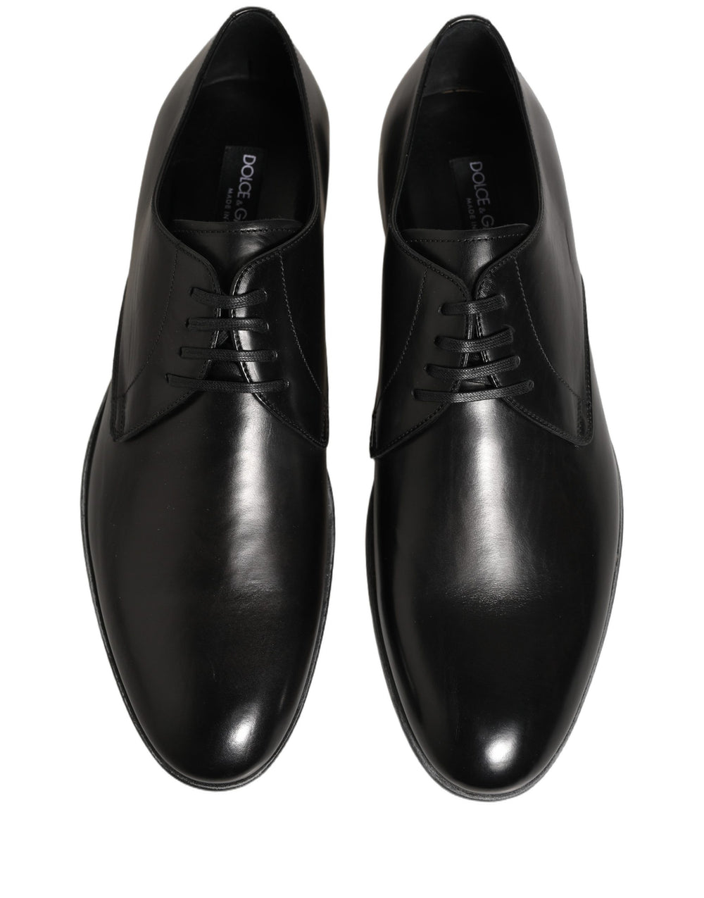 Dolce & Gabbana Calf Leather Lace-Up Derby Shoes in Black