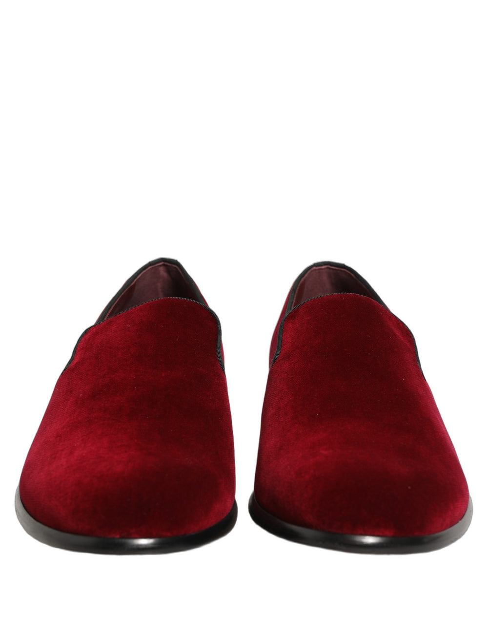 Dolce & Gabbana Velvet Loafers in Maroon