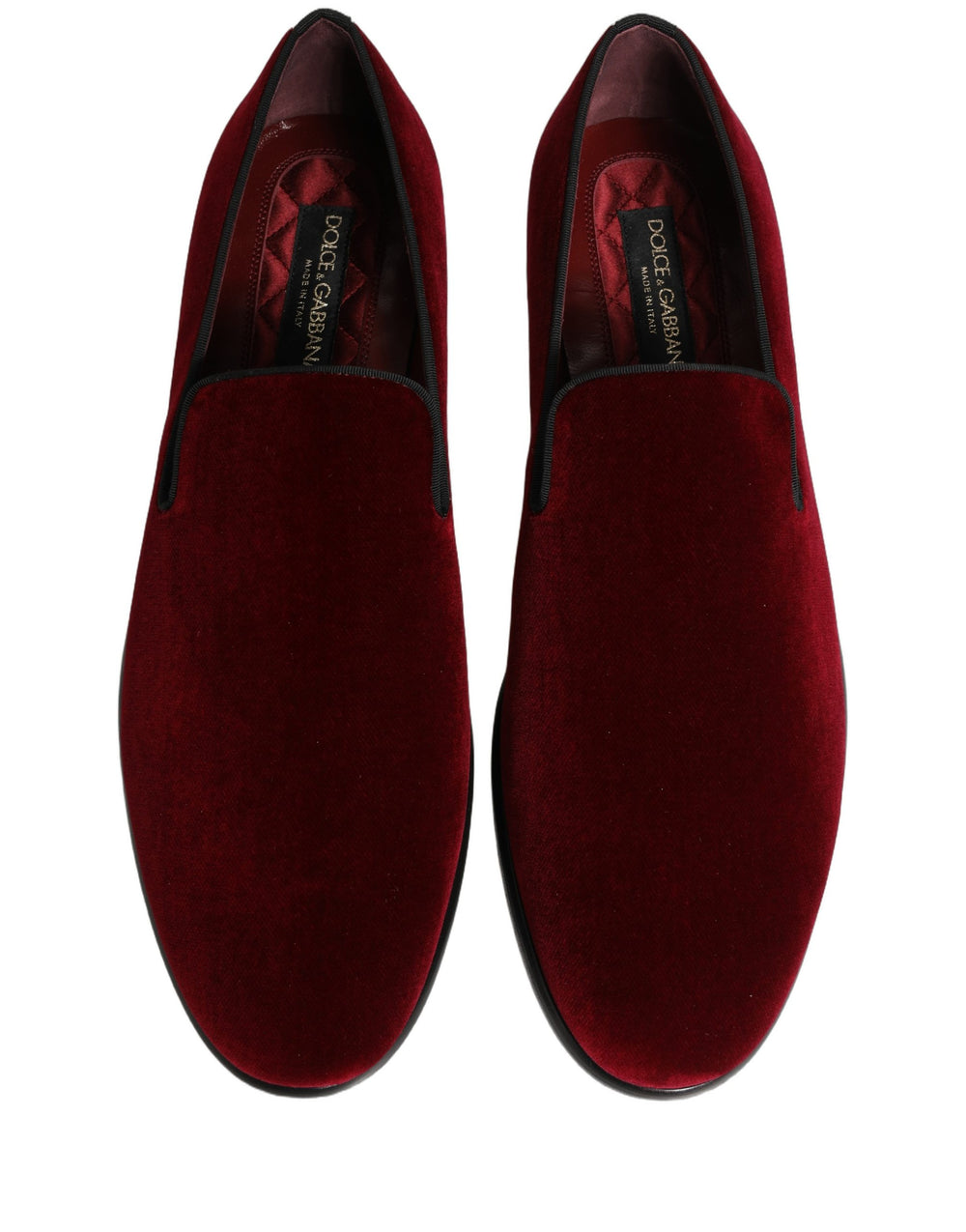 Dolce & Gabbana Velvet Loafers in Maroon