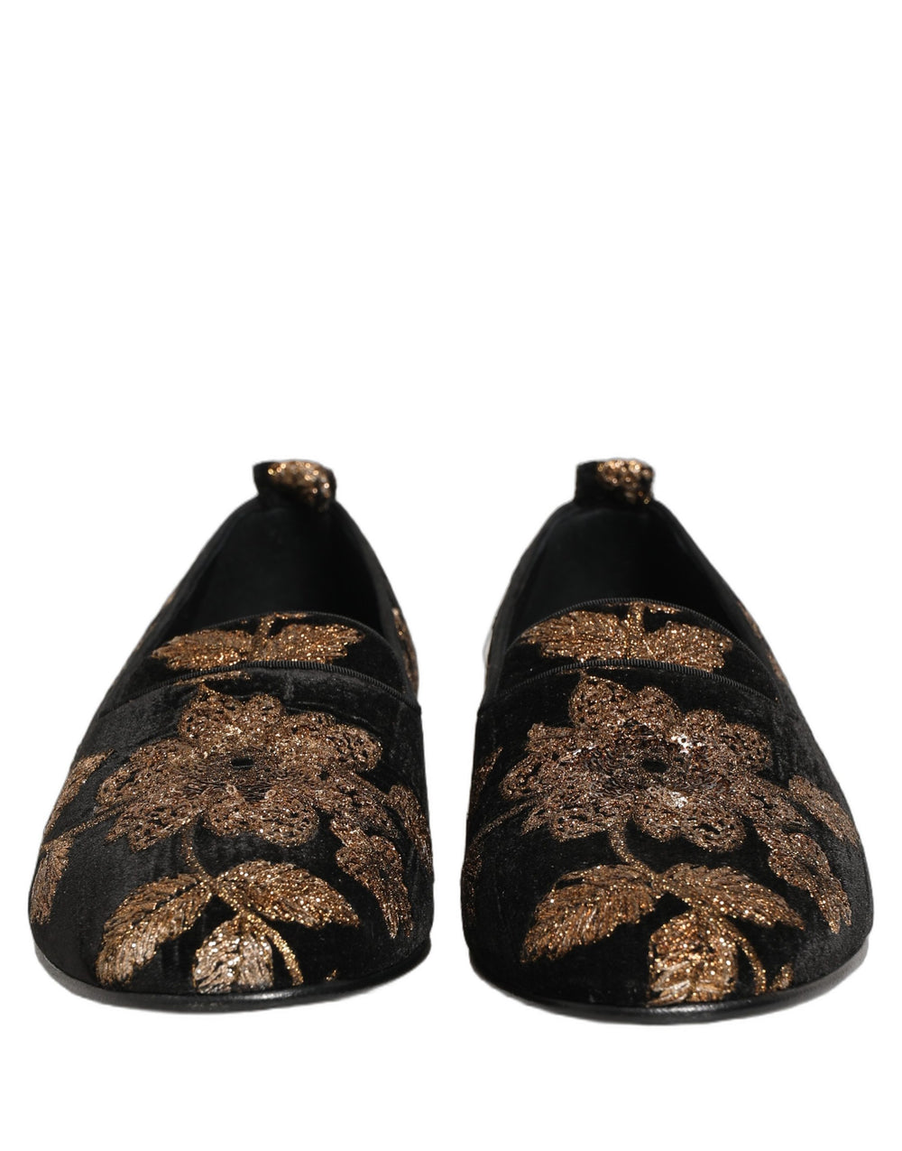 Dolce & Gabbana Floral Jacquard Slip-On Loafers in Black