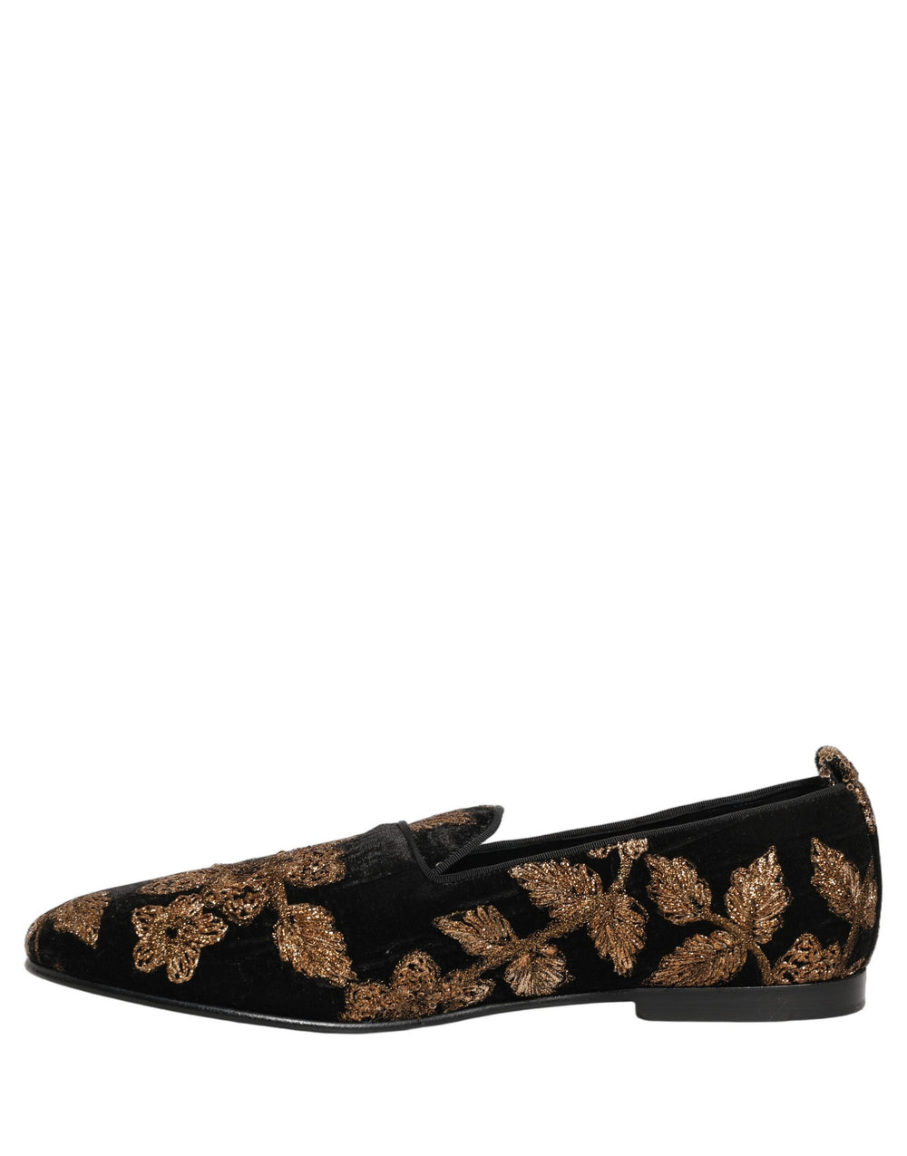 Dolce & Gabbana Floral Jacquard Slip-On Loafers in Black