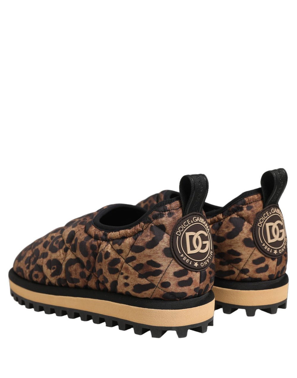 Dolce & Gabbana Sneakers με Leopard Print και Καπιτονέ Σχέδιο σε Καφέ