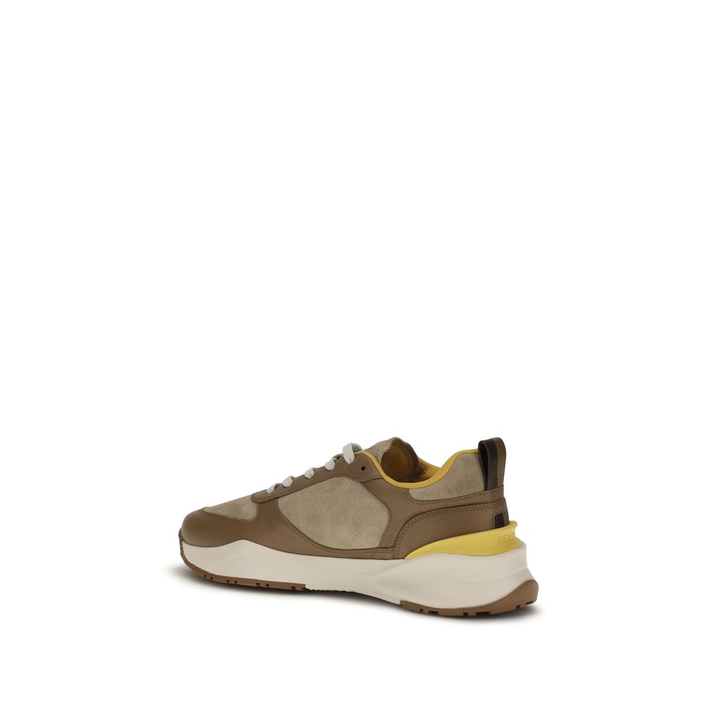 Fendi Calf Leather Sneakers in Multicolor