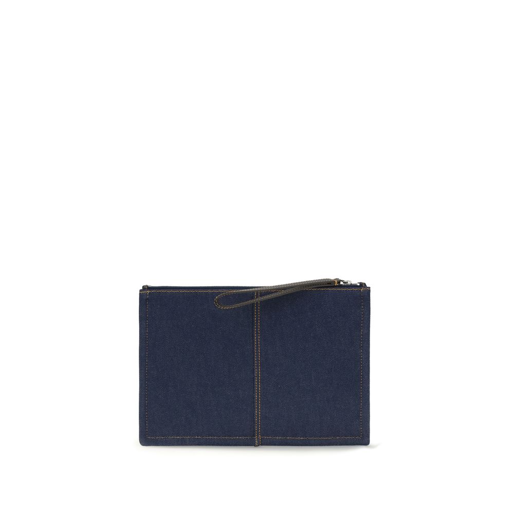 Fendi Cotton Clutch Bag in Blue