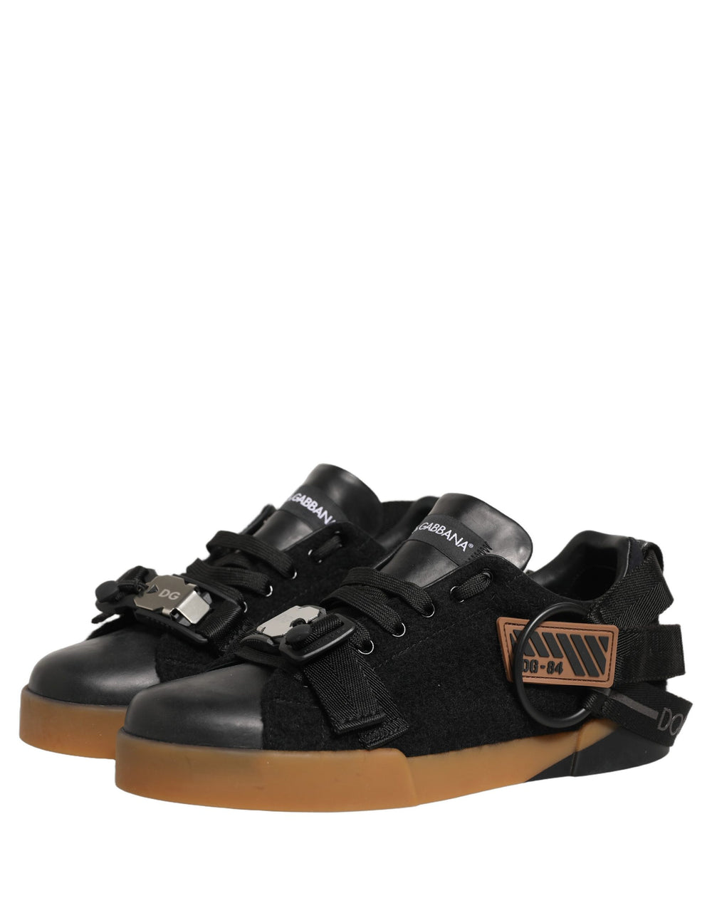 Dolce & Gabbana Low-Top Leather Sneakers in Black