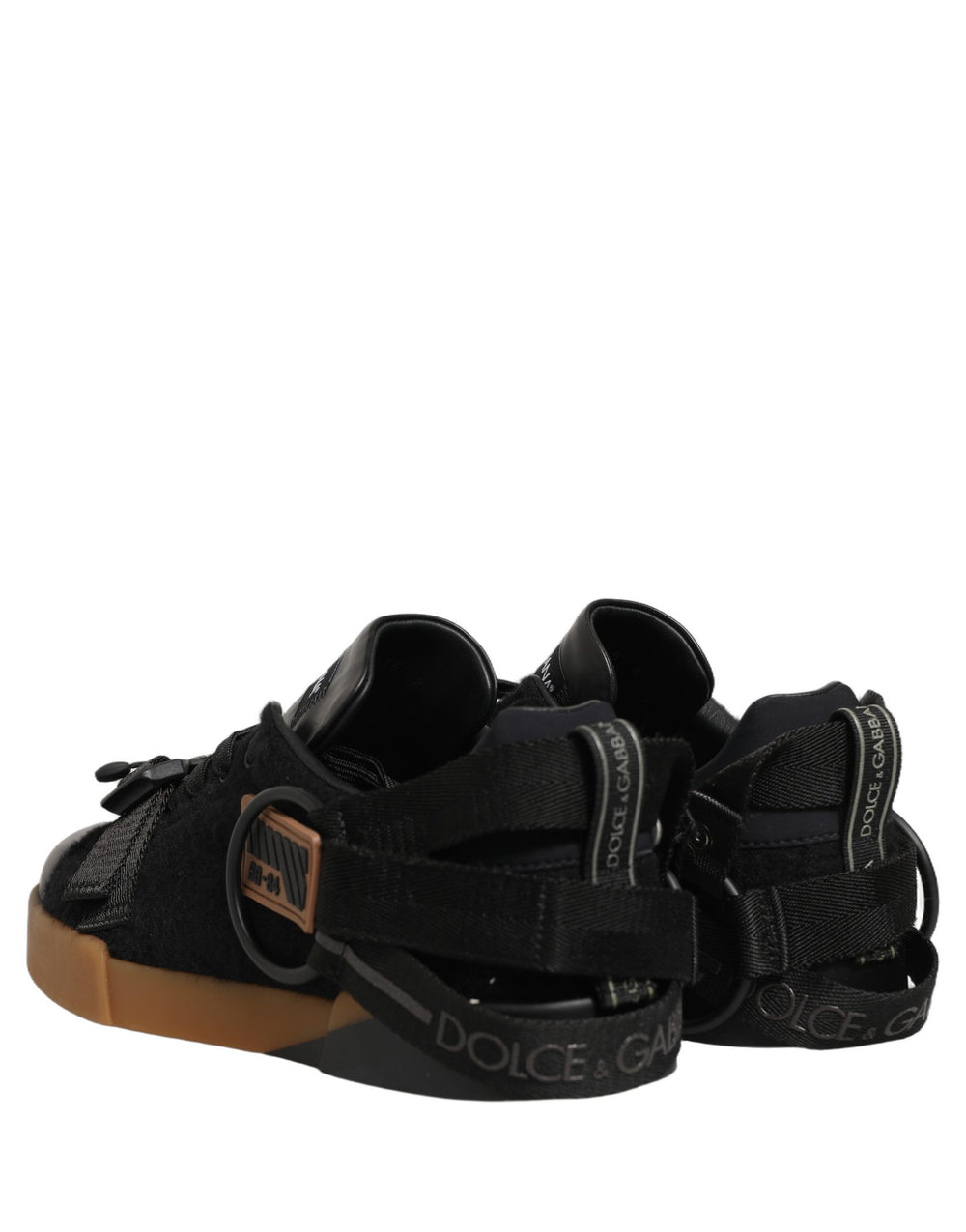 Dolce & Gabbana Low-Top Leather Sneakers in Black