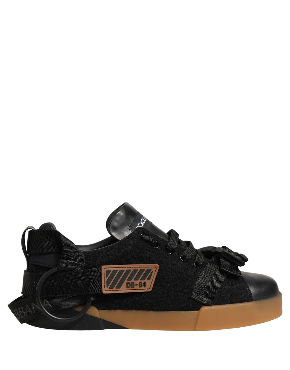 Dolce & Gabbana Low-Top Leather Sneakers in Black