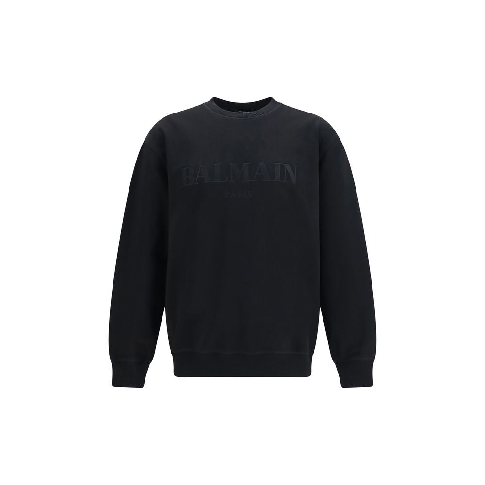 Balmain Cotton Sweatshirt in Black mens luxury fashion - Mens Edit
