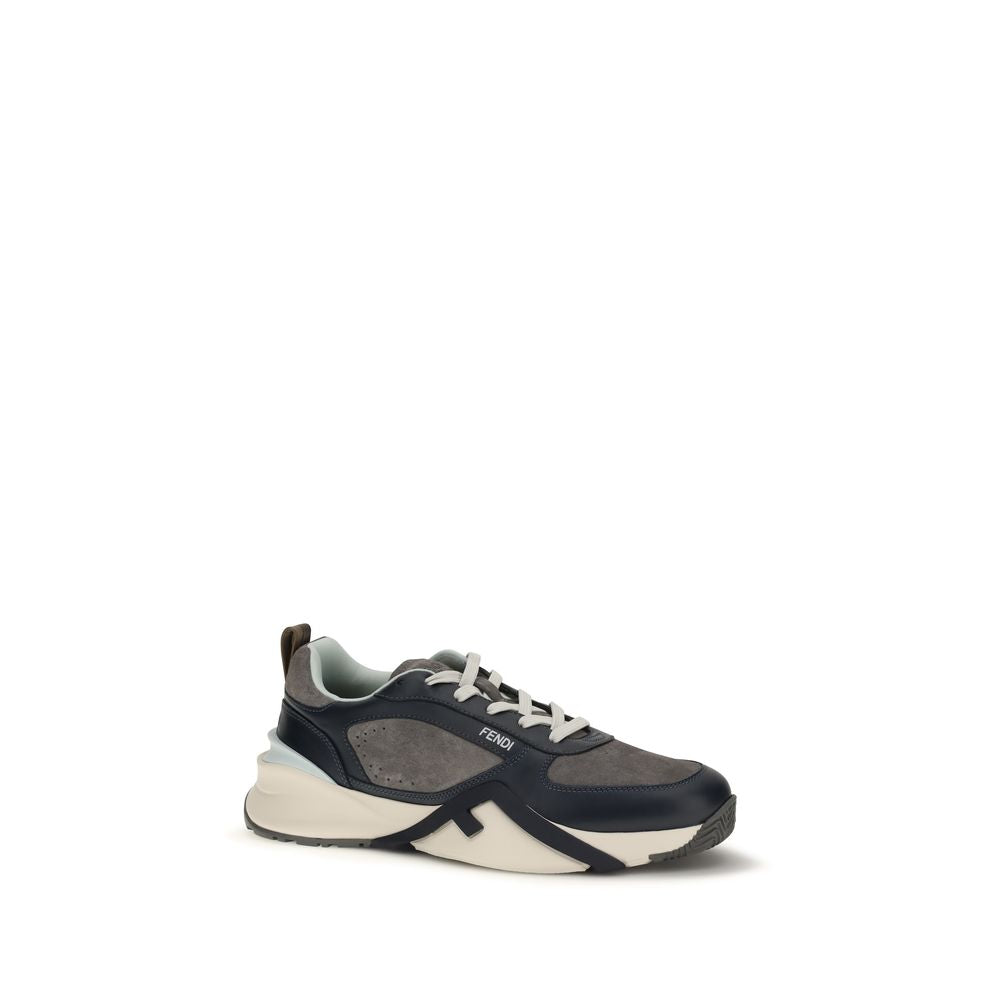 Fendi Calf Leather Flow Sneakers in Multicolor
