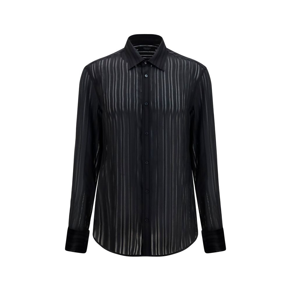 Gucci 100% Silk Dress Shirt in Black