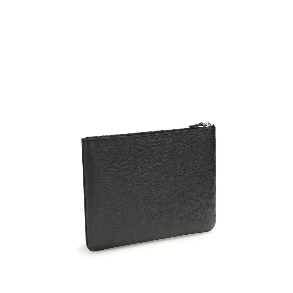 Valentino Garavani Calf Leather Clutch Bag in Black