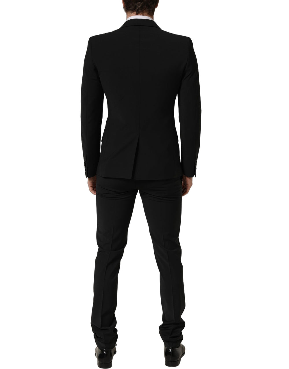 Black Wool Slim Fit Formal 2 Piece Men Suit