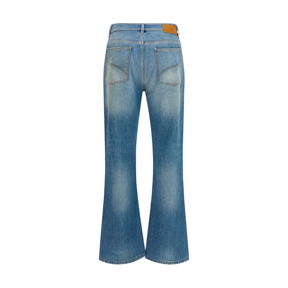 Amiri 100% Cotton Flared Jeans in Blue