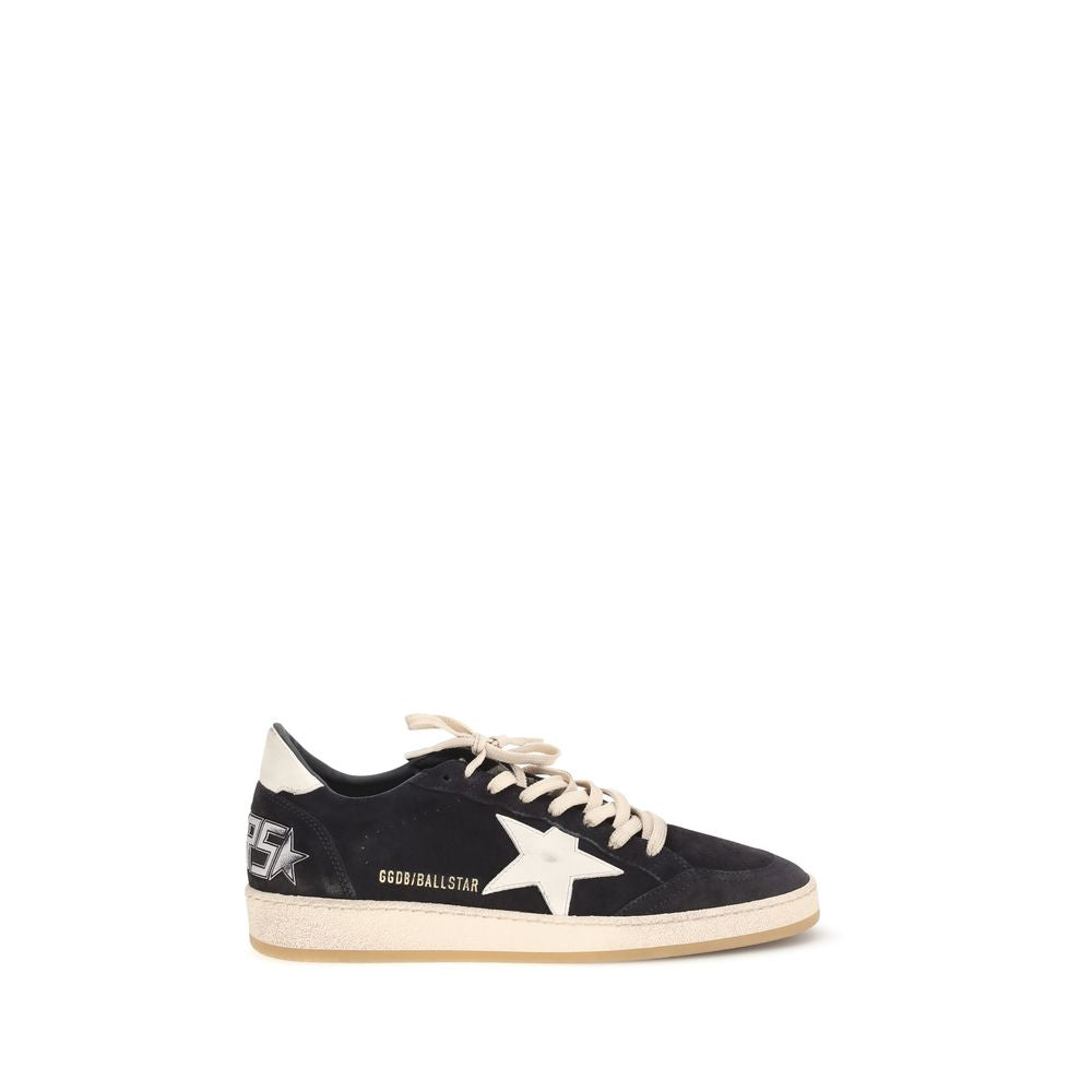 Golden Goose Ball Star Calf Leather Sneakers in Black