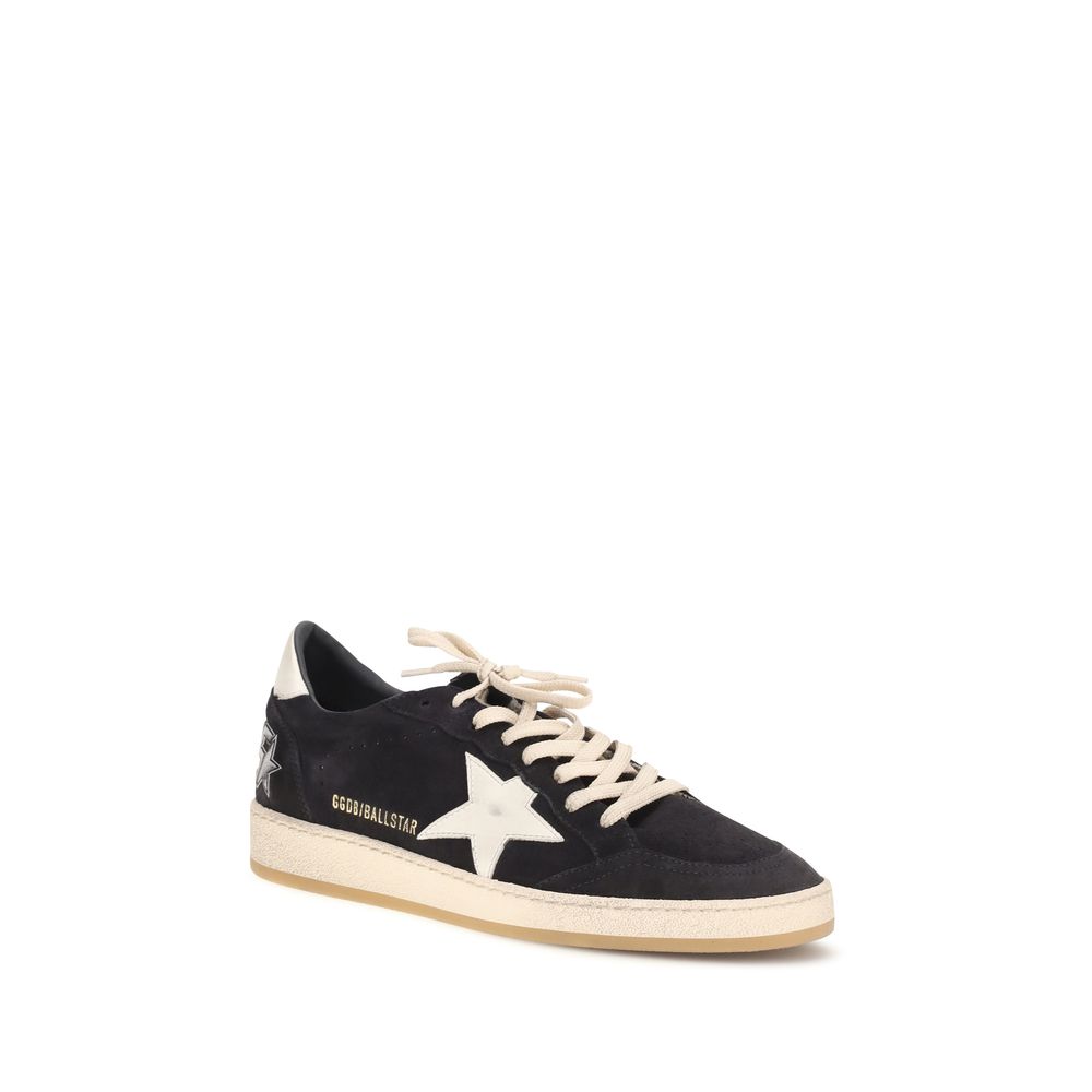 Golden Goose Ball Star Calf Leather Sneakers in Black