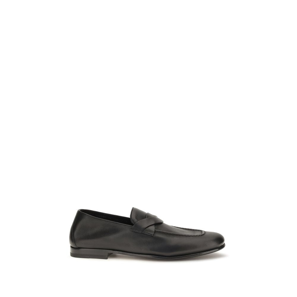 Tom Ford 100% Calf Leather Slip-On Loafers in Black mens luxury fashion - Mens Edit