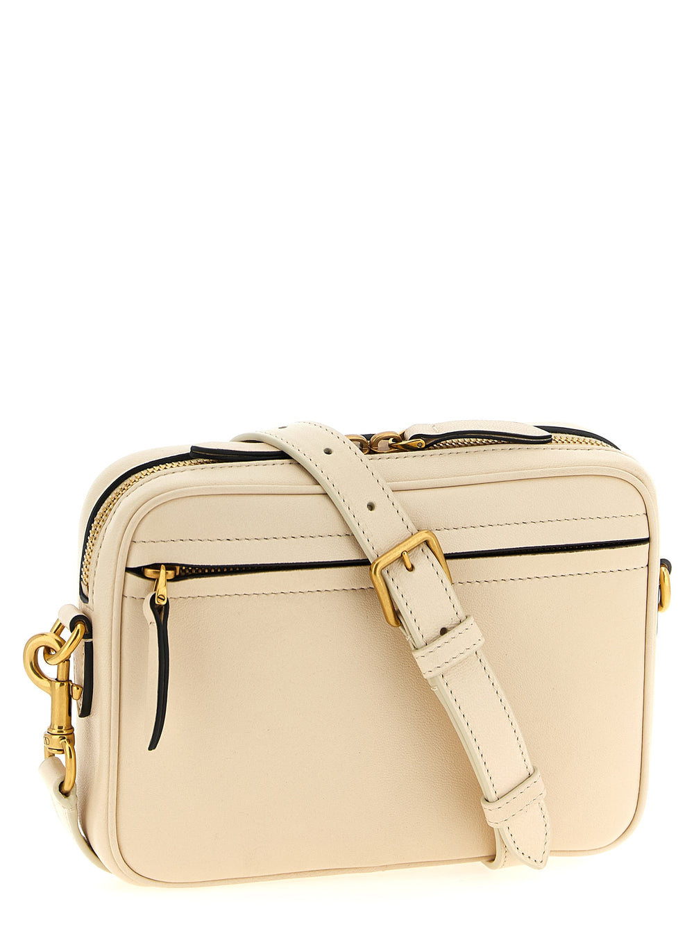 Valentino Garavani Bicolor Lamb Leather Crossbody Bag in White and Black