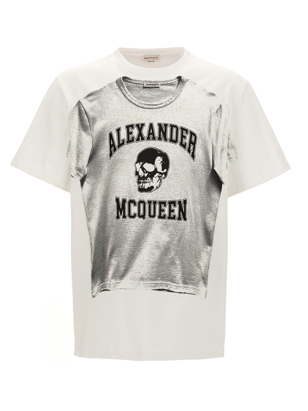 Alexander McQueen Bicolor Cotton T-Shirt in White and Black