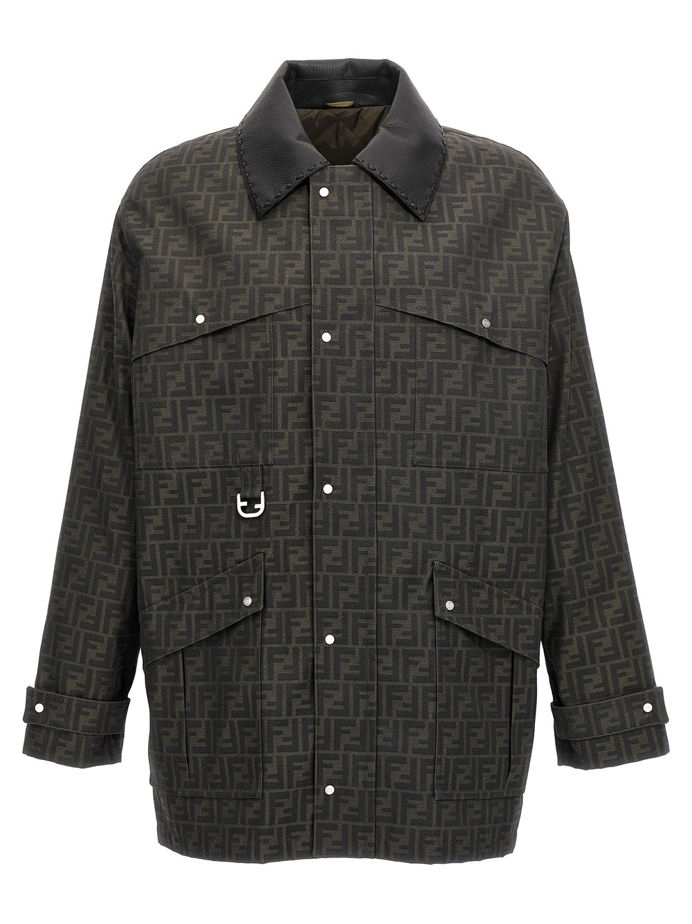 Brown Polyester Full-Length Jacket mens luxury fashion - Mens Edit