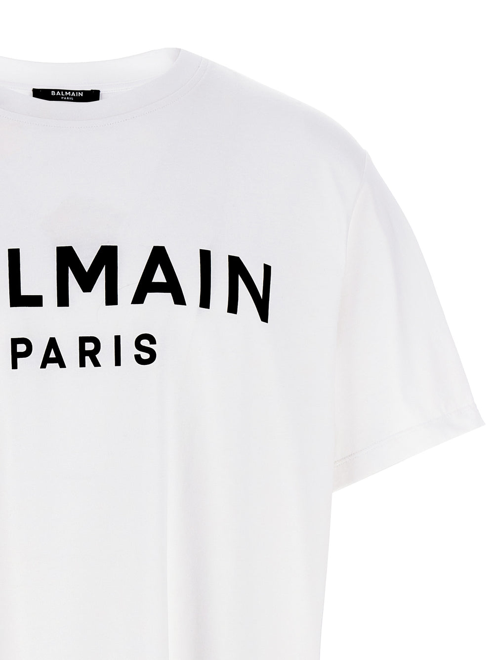 Balmain Βαμβακερό Bicolor T-Shirt σε Λευκό και Μαύρο