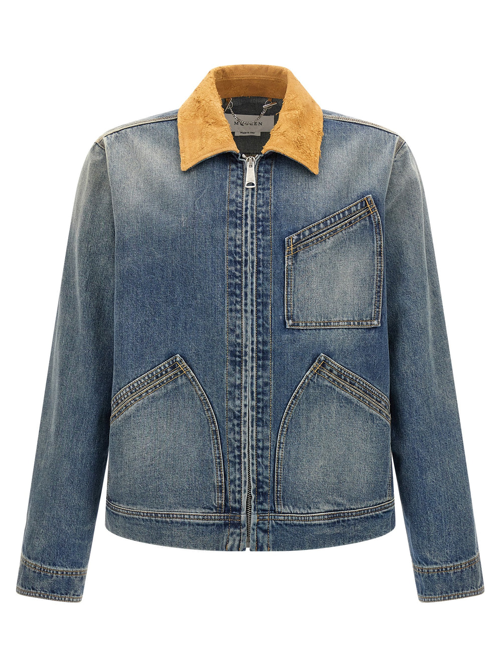 Blue Cotton Denim Jacket mens luxury fashion - Mens Edit