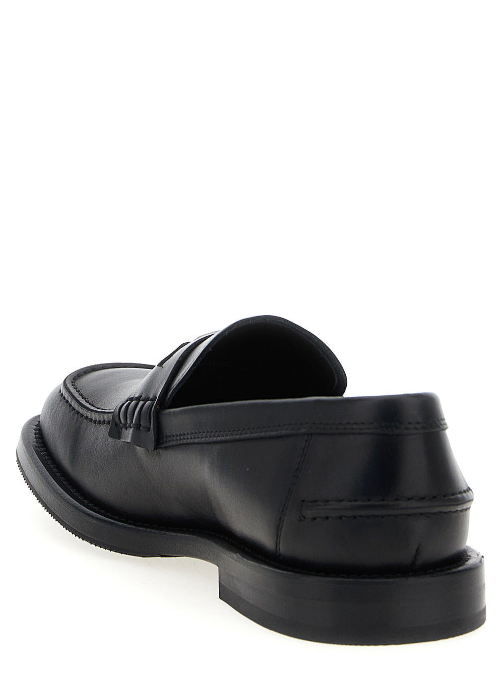 Moschino Velvet and Leather Slip-On Loafers in Black