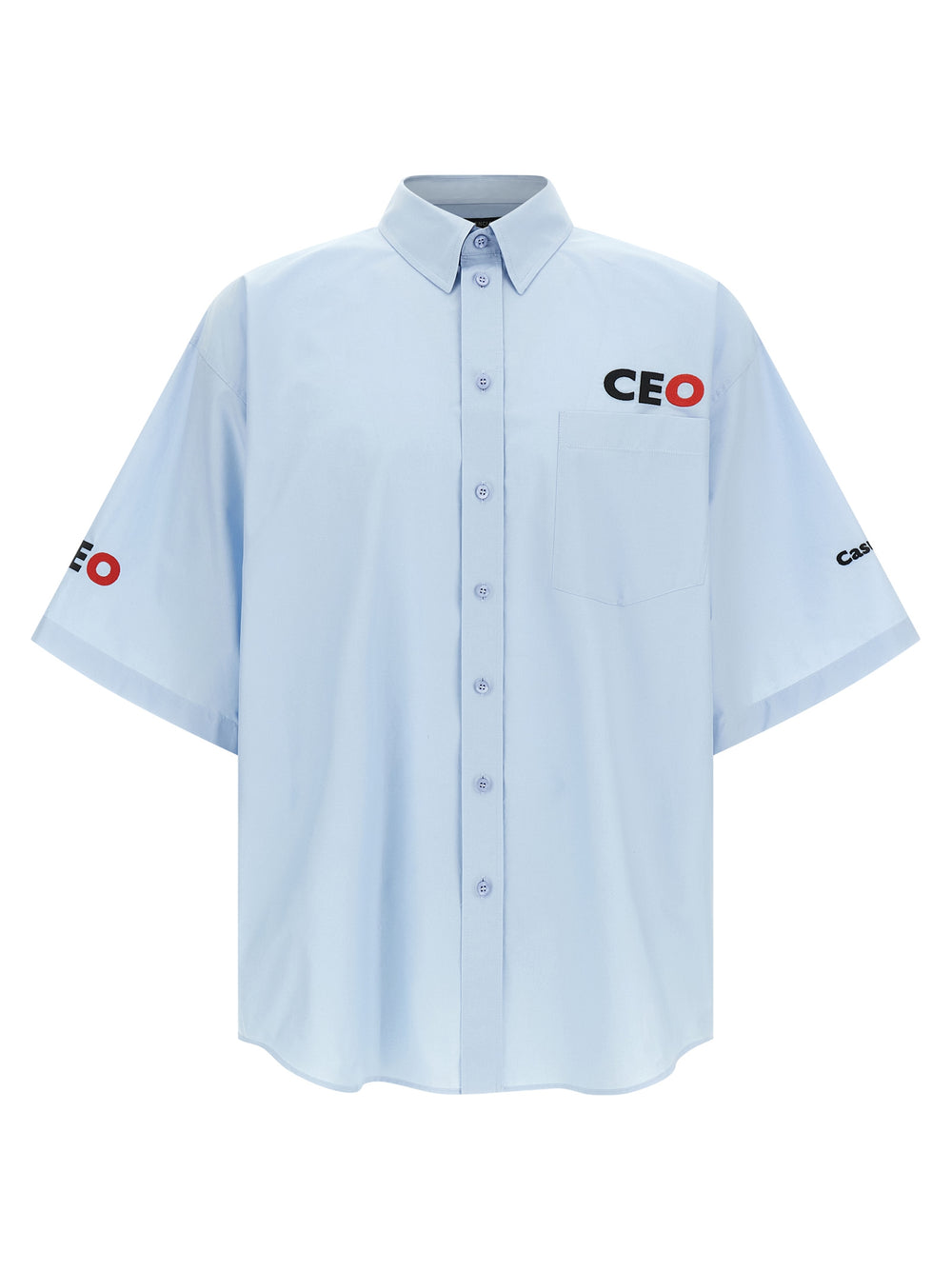 Balenciaga Cotton Poplin Shirt in Light Blue