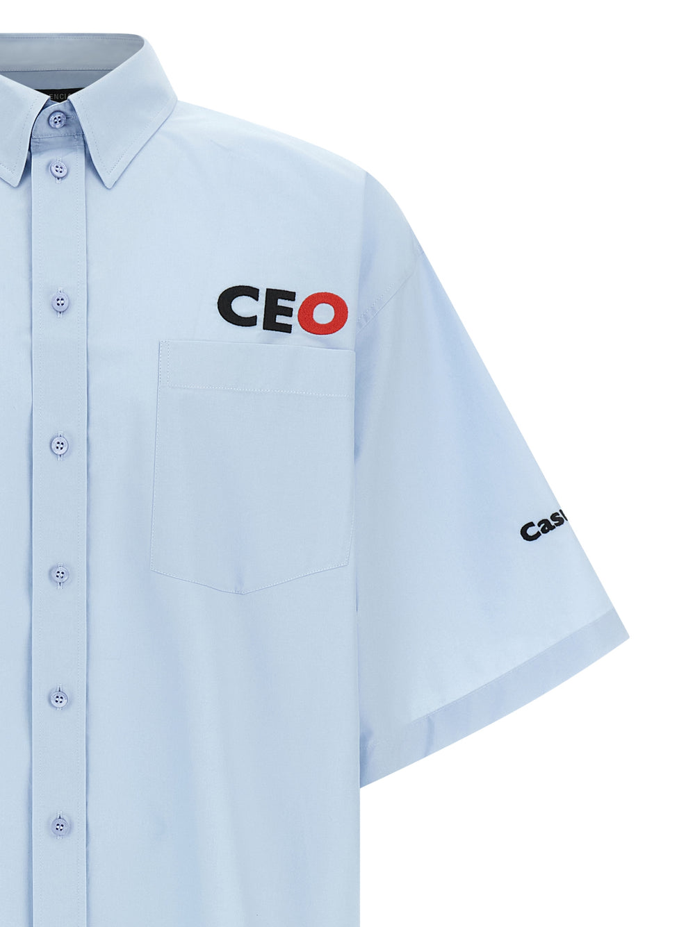 Balenciaga Cotton Poplin Shirt in Light Blue