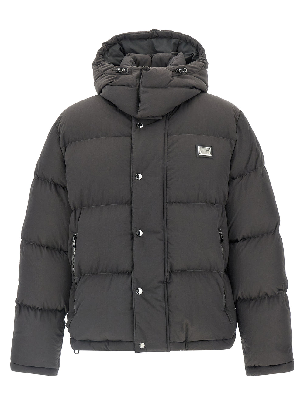 Gray Polyamide Full-Length Jacket