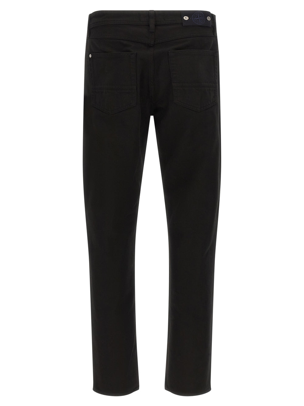 Black Cotton Straight-Leg Jeans