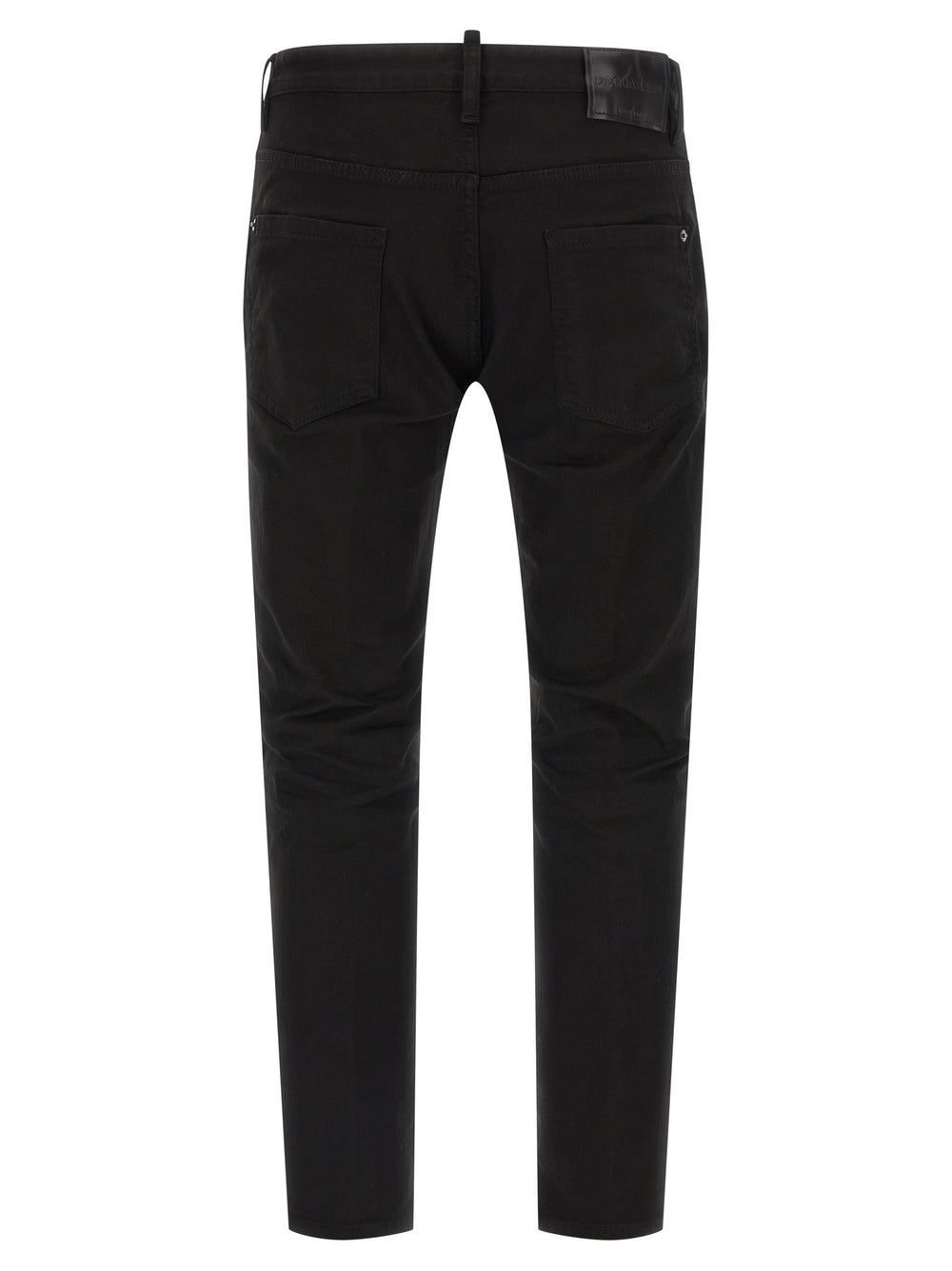 Black Cotton Straight-Leg Jeans