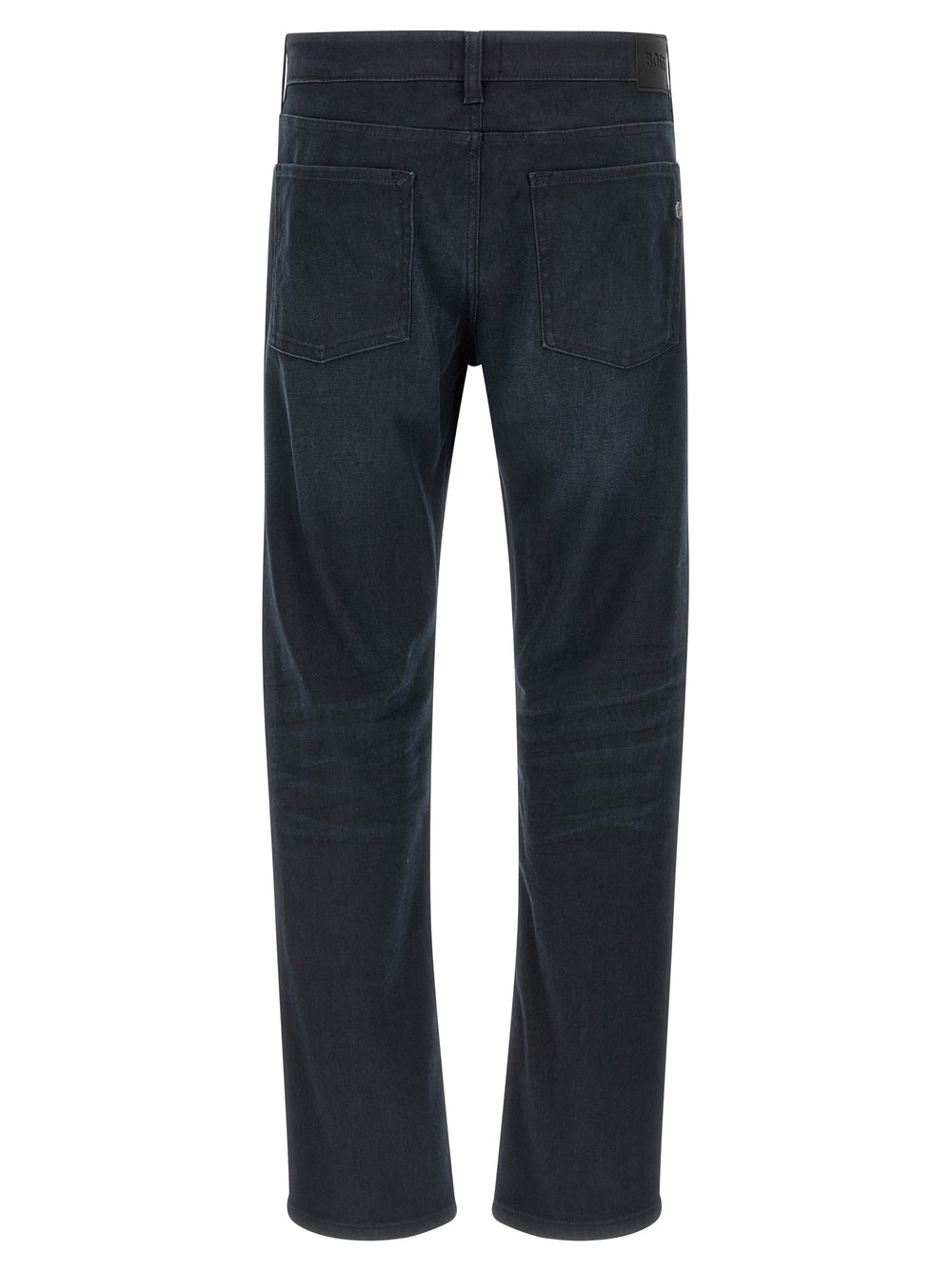 Blue Cotton Straight-Leg Jeans
