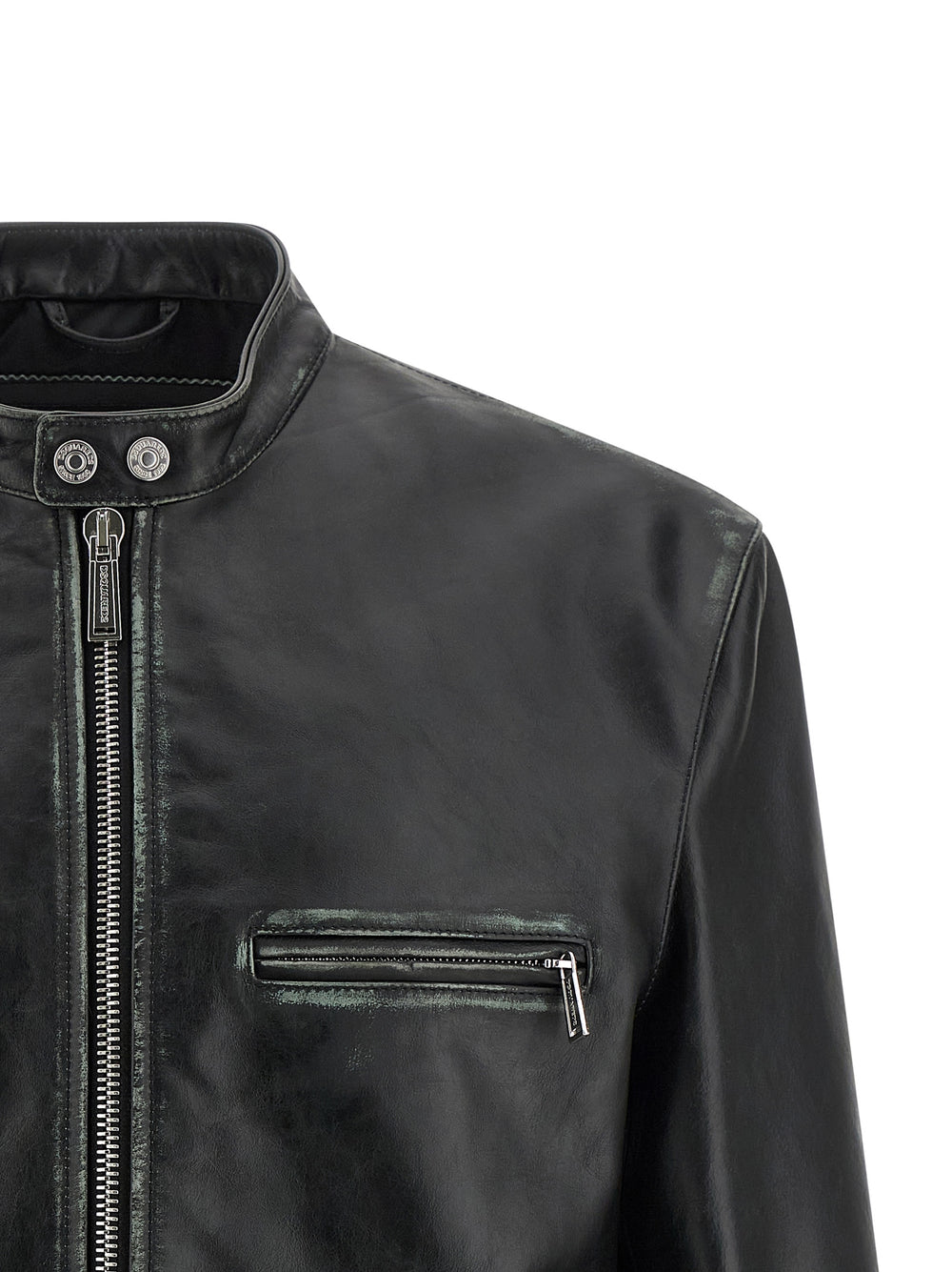 Dsquared² Leather Biker Jacket in Black