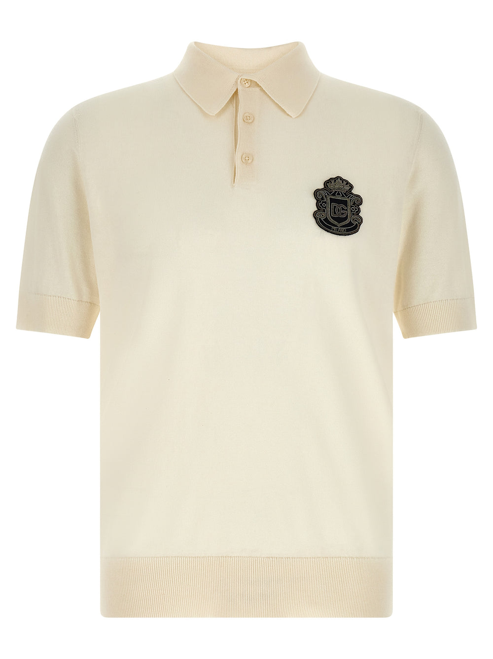 Dolce & Gabbana 100% Cotton Polo Shirt in White