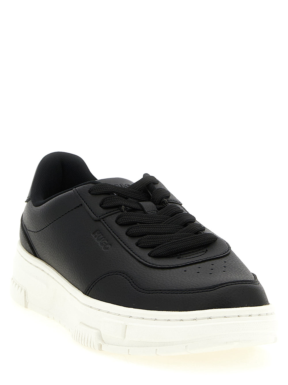 Black Polyester Low Top Sneakers