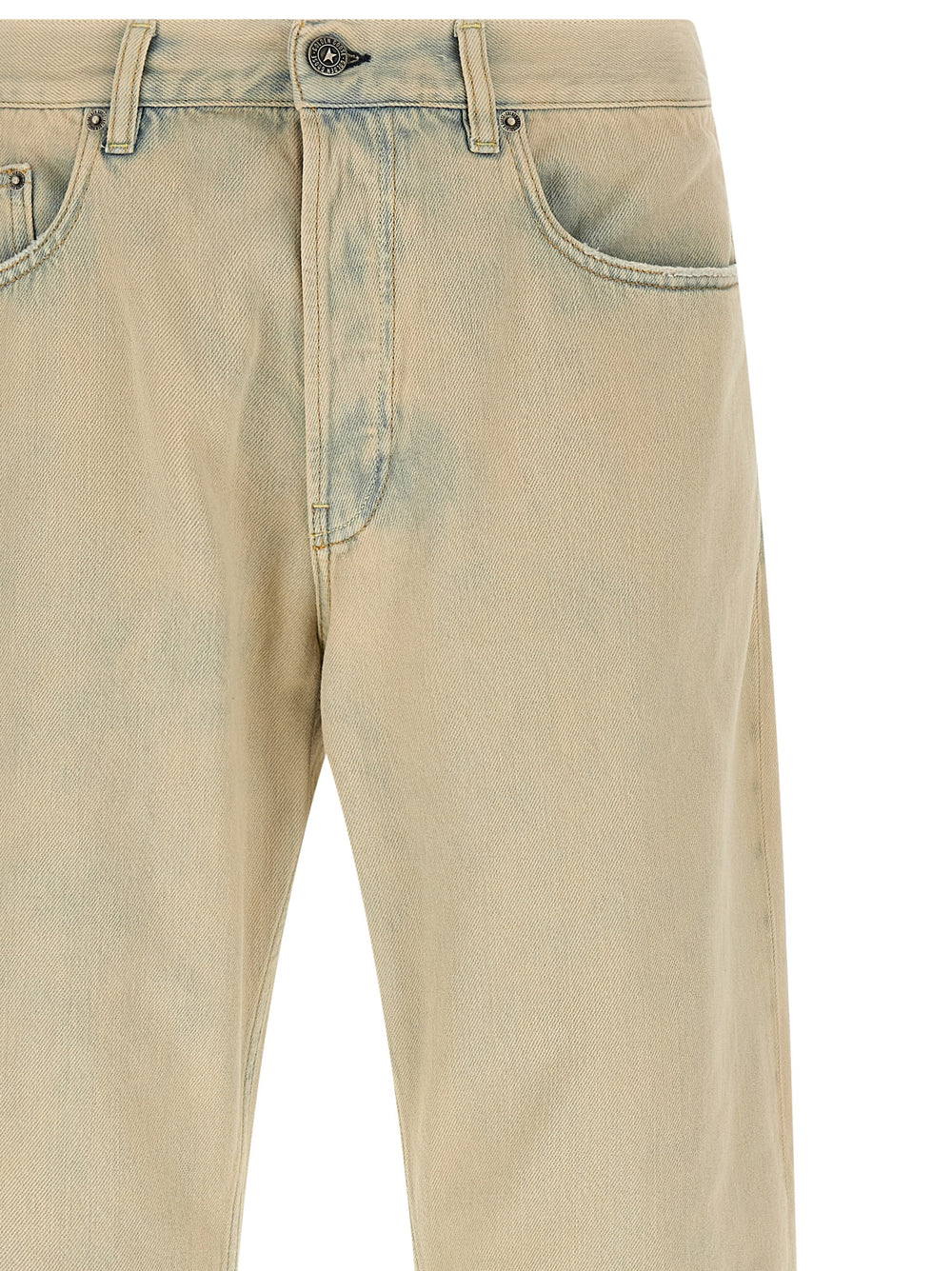 Golden Goose Wide-Leg Jeans in Beige