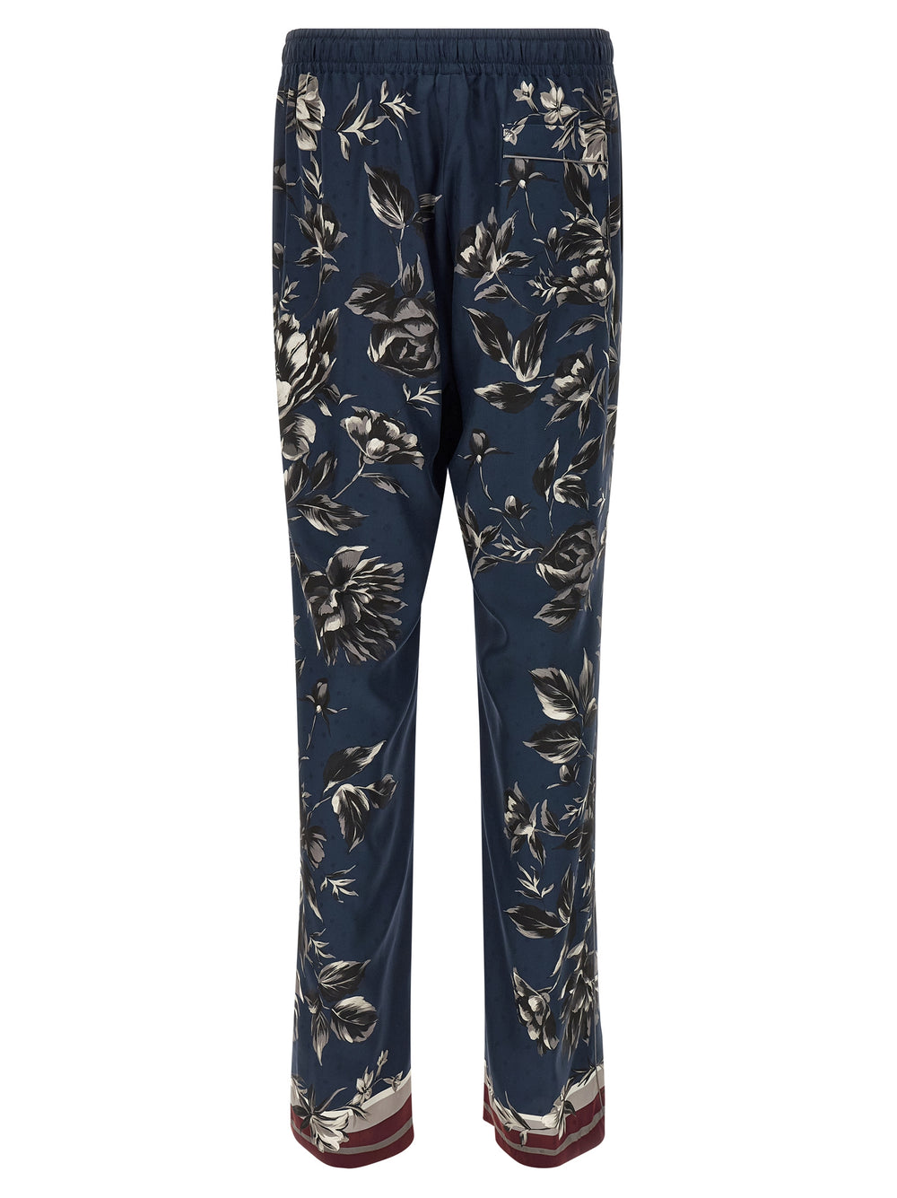 Blue Silk Casual Pants