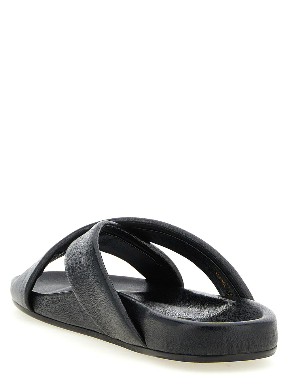 Saint Laurent Lamb Leather Slides in Black